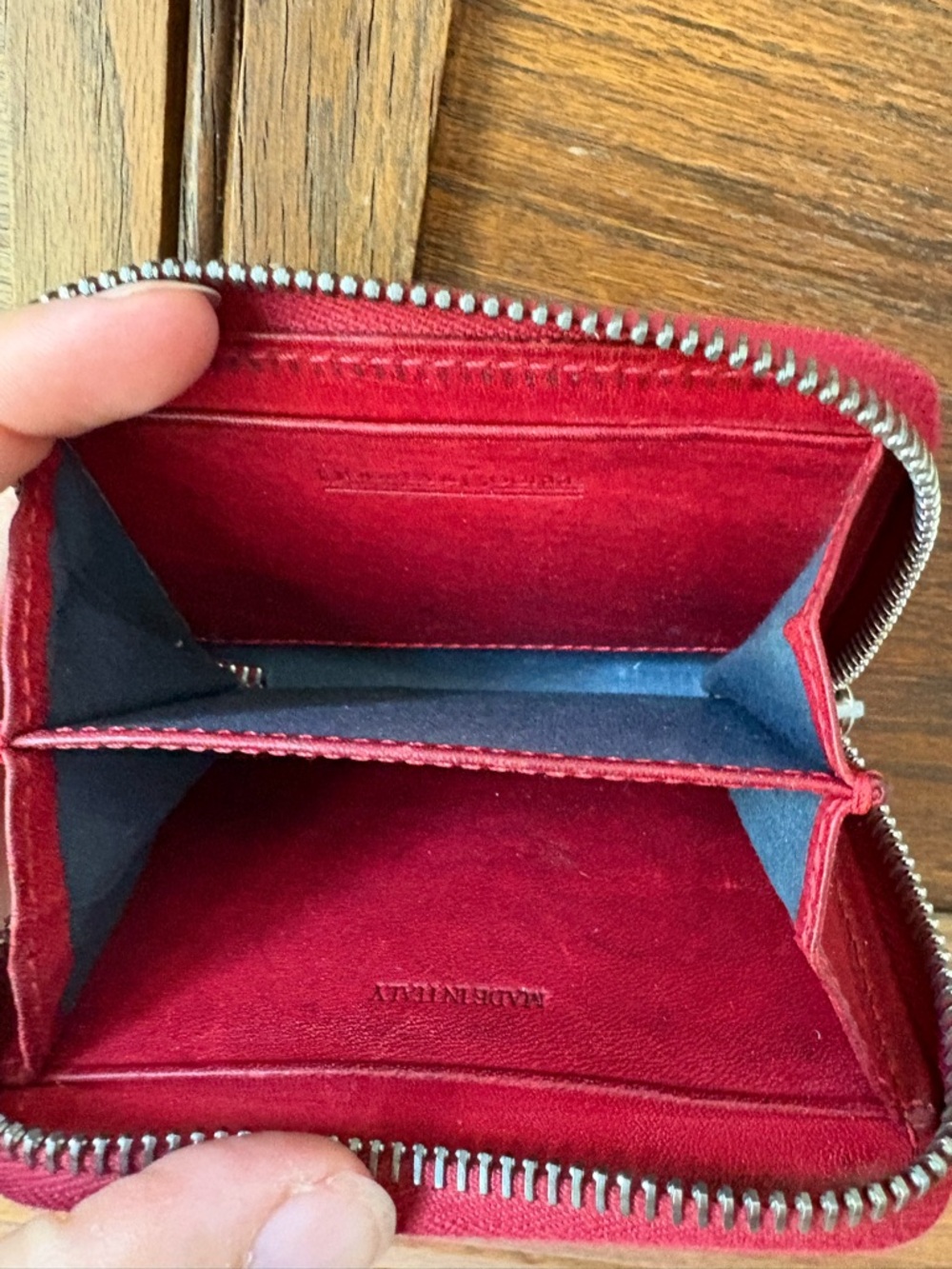 Vintage Red Leather Dooney & Bourke Wallet Made In Italy ID Panel Outside Small - Picture 6 of 10